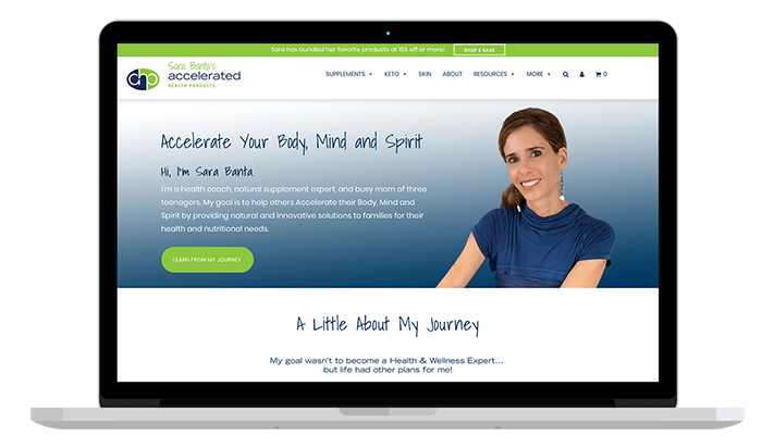 Sara Banta's Accelerated Health Products home page